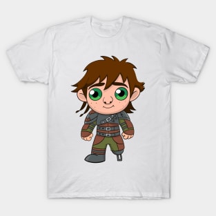 Hiccup chibi from cartoon How to train your dragon T-Shirt